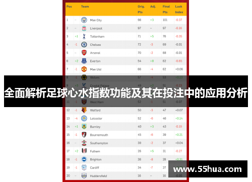全面解析足球心水指数功能及其在投注中的应用分析