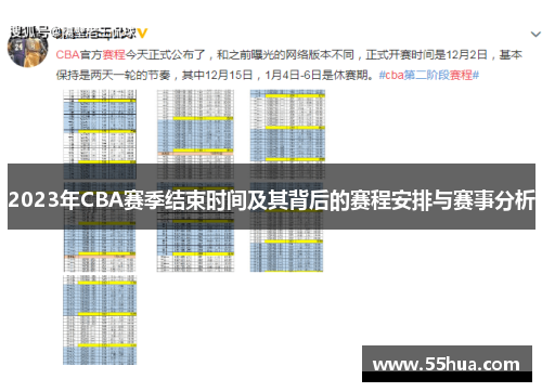 2023年CBA赛季结束时间及其背后的赛程安排与赛事分析
